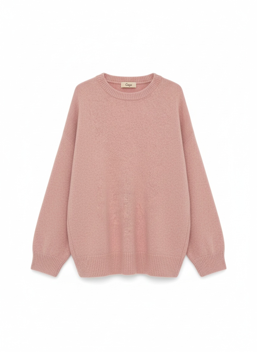 Soft Pink Oversized Knit Sweater photo 1