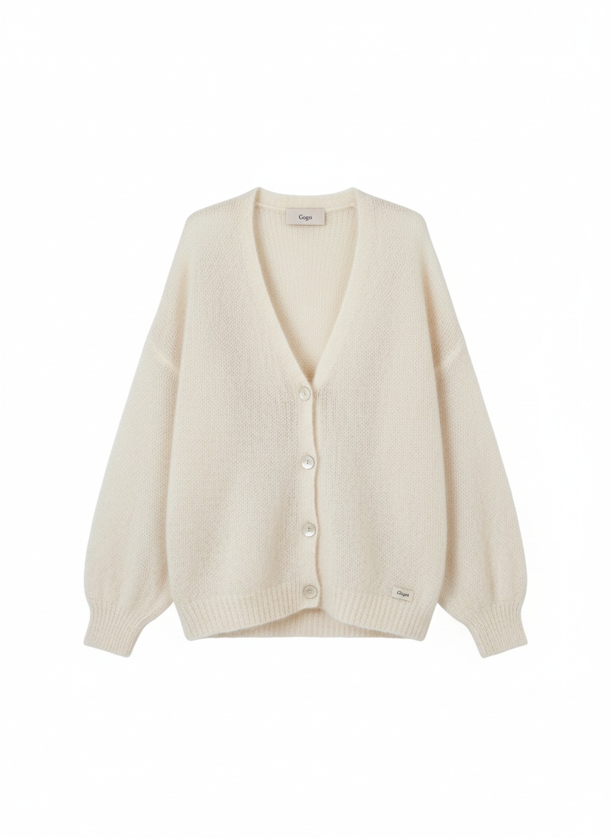 Soft Knit Oversize Cardigan in Beige photo 1