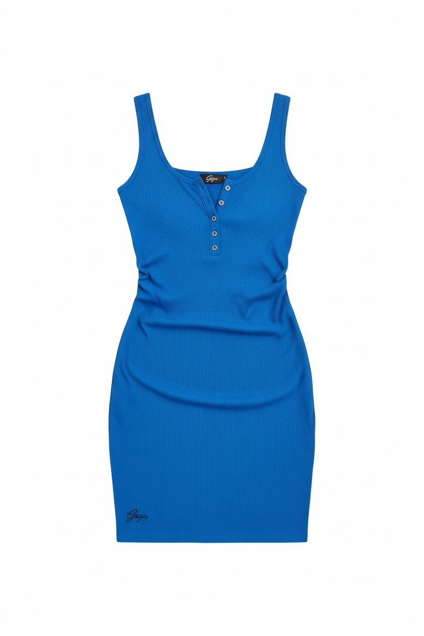 Ribbed Henley Button-Up Mini Dress photo 1