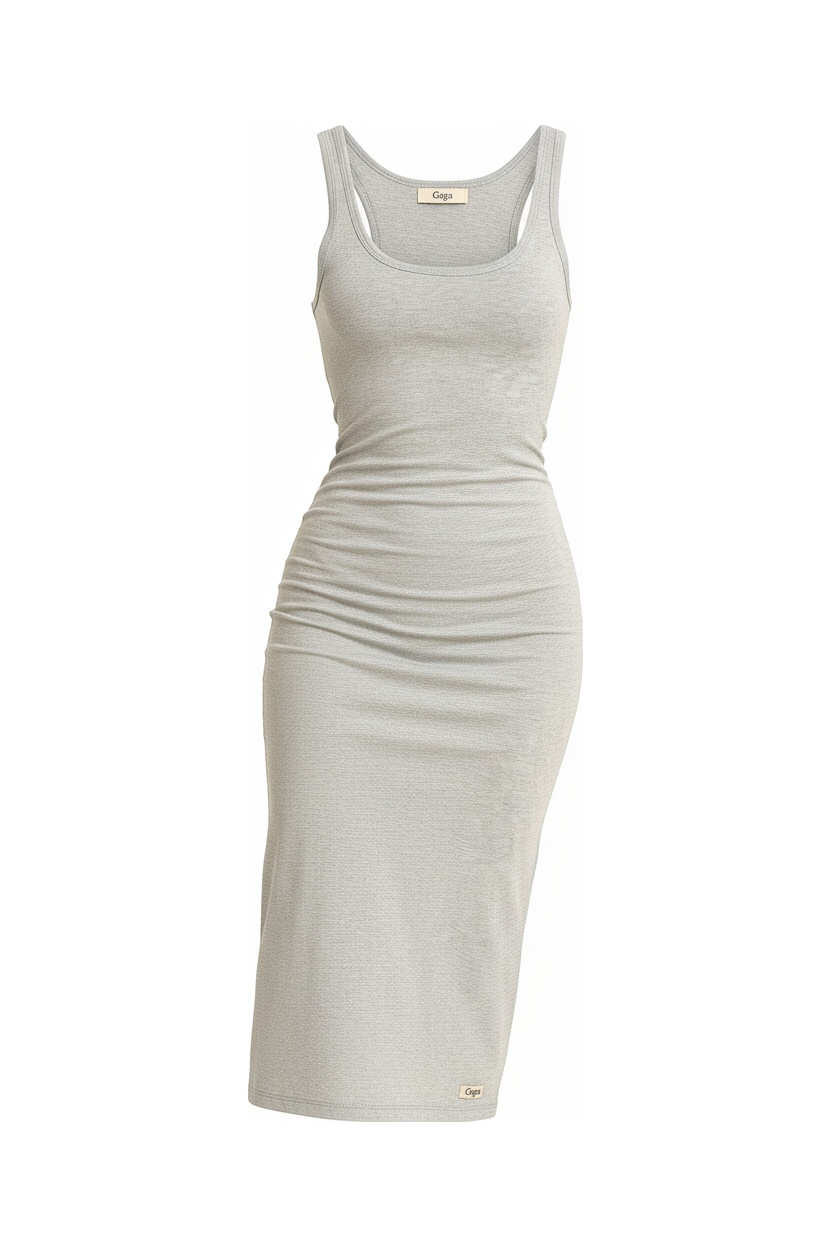 Sleek Grey Tank Top Midi Dress photo 1