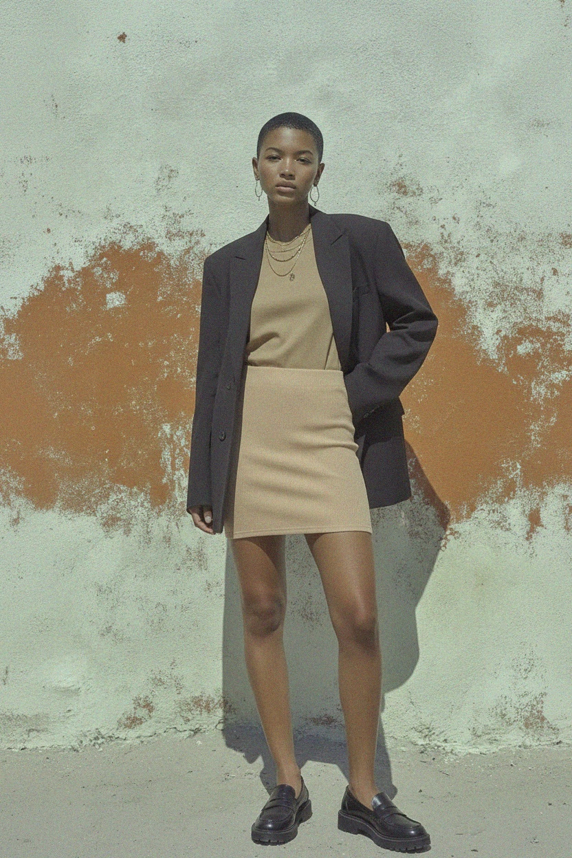 Fitted Ribbed Knit Mini Skirt photo 2