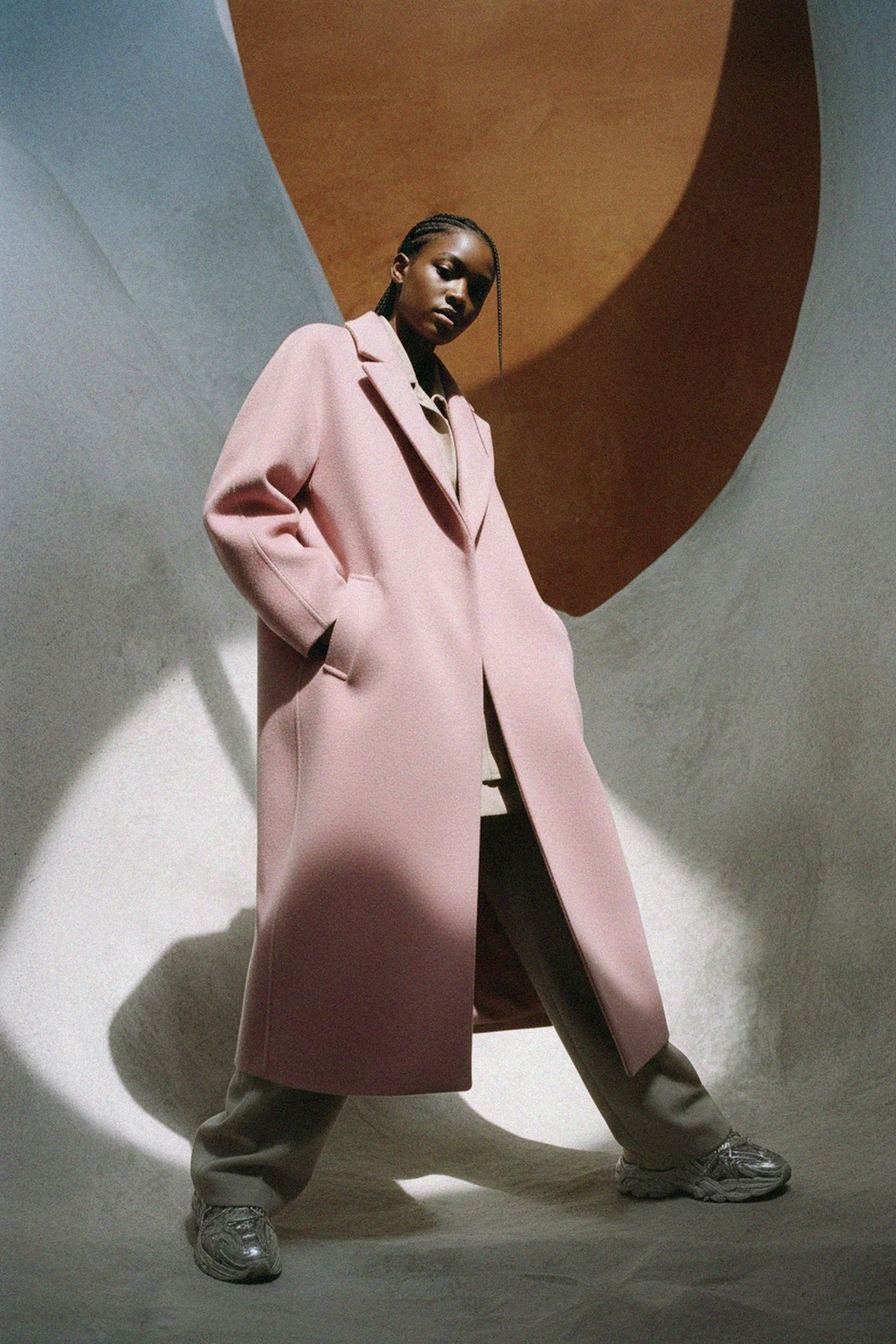 Oversized Chic Long Pink Coat photo 2