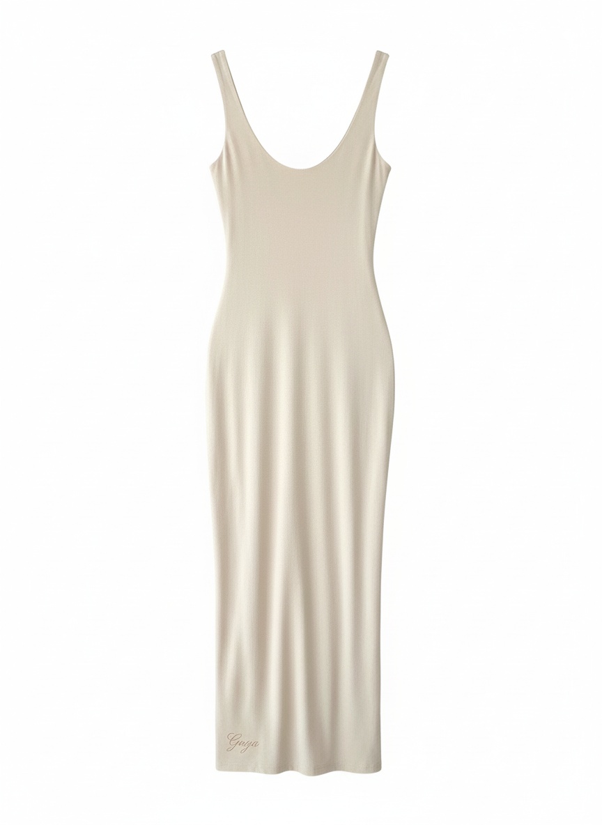 Fitted Scoop Neck Sleeveless Midi Dress photo 1