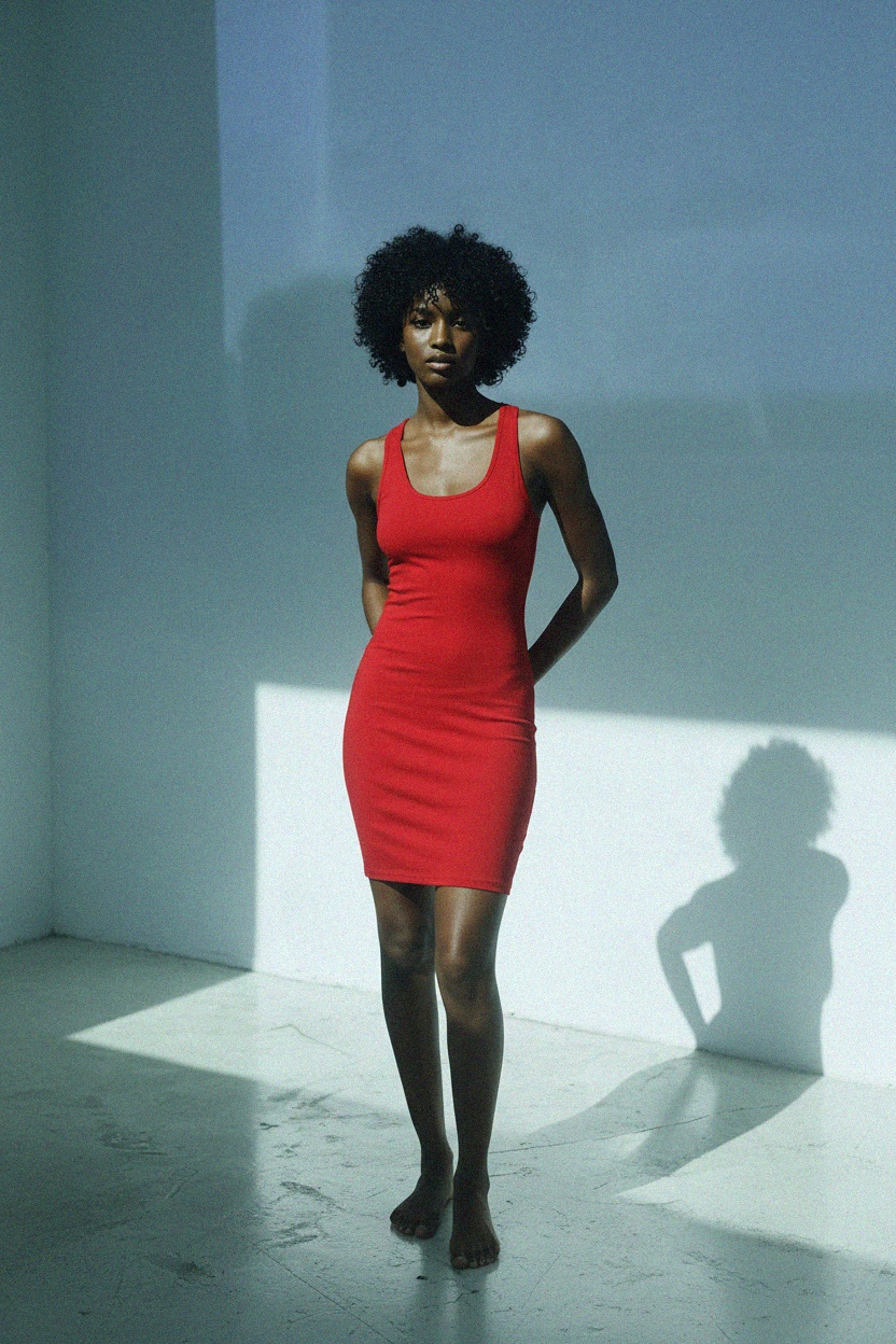 Sleeveless Red Bodycon Mini Dress photo 3