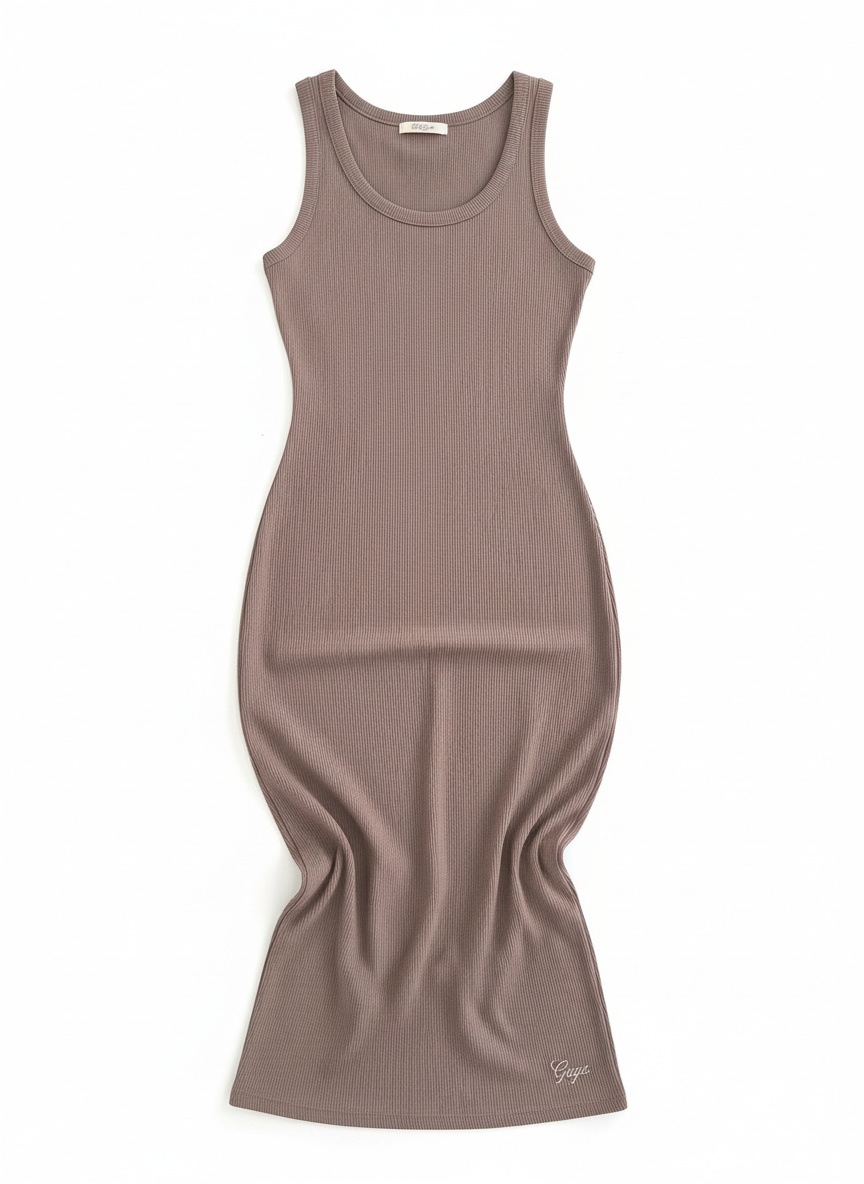 Ribbed Knit Sleeveless Midi Dress photo 1