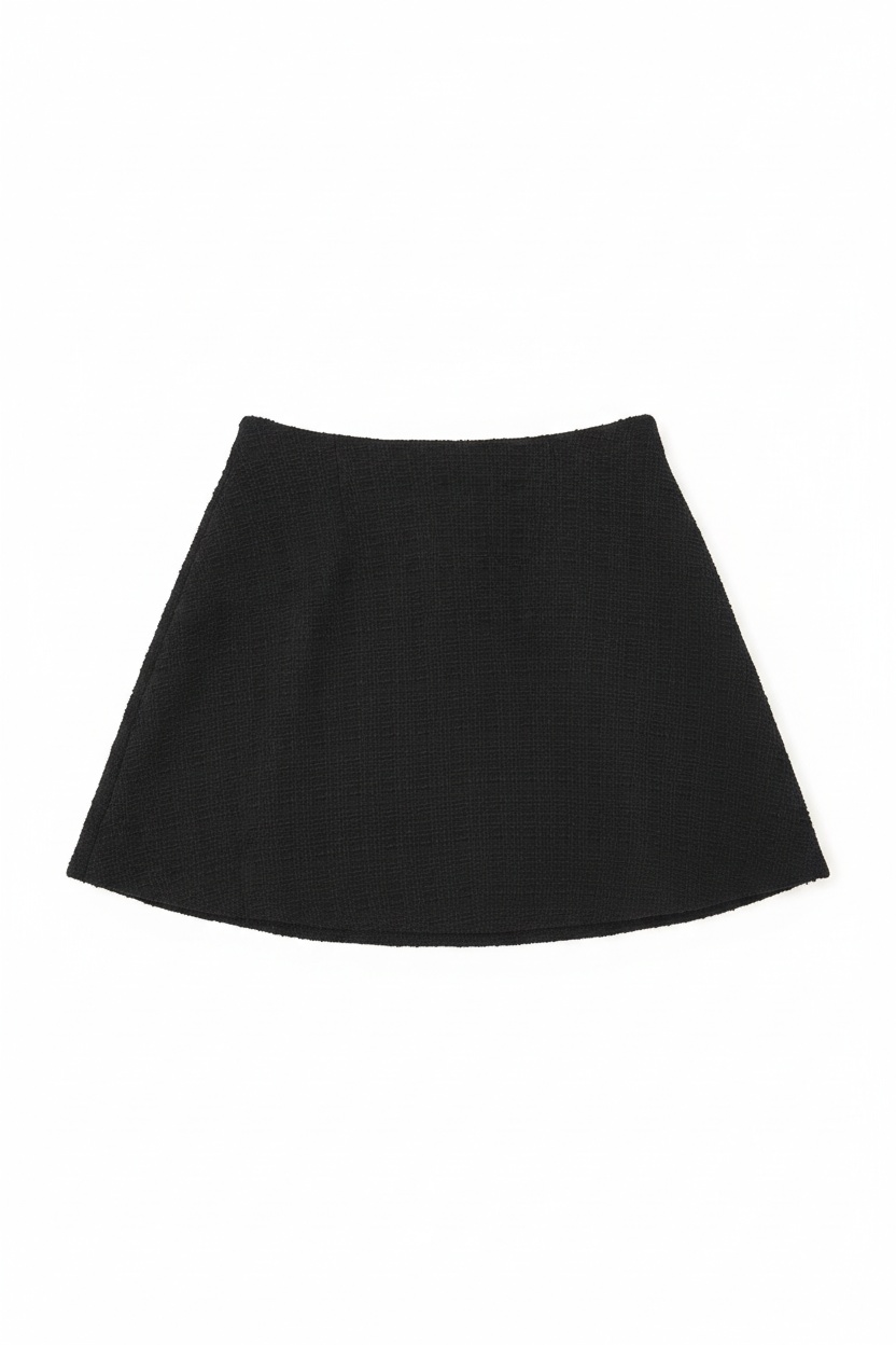 Chic Black Textured Mini Skirt photo 1
