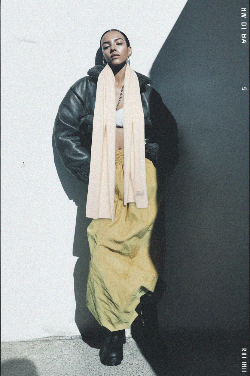 Soft Knit Scarf in Cream White photo 2