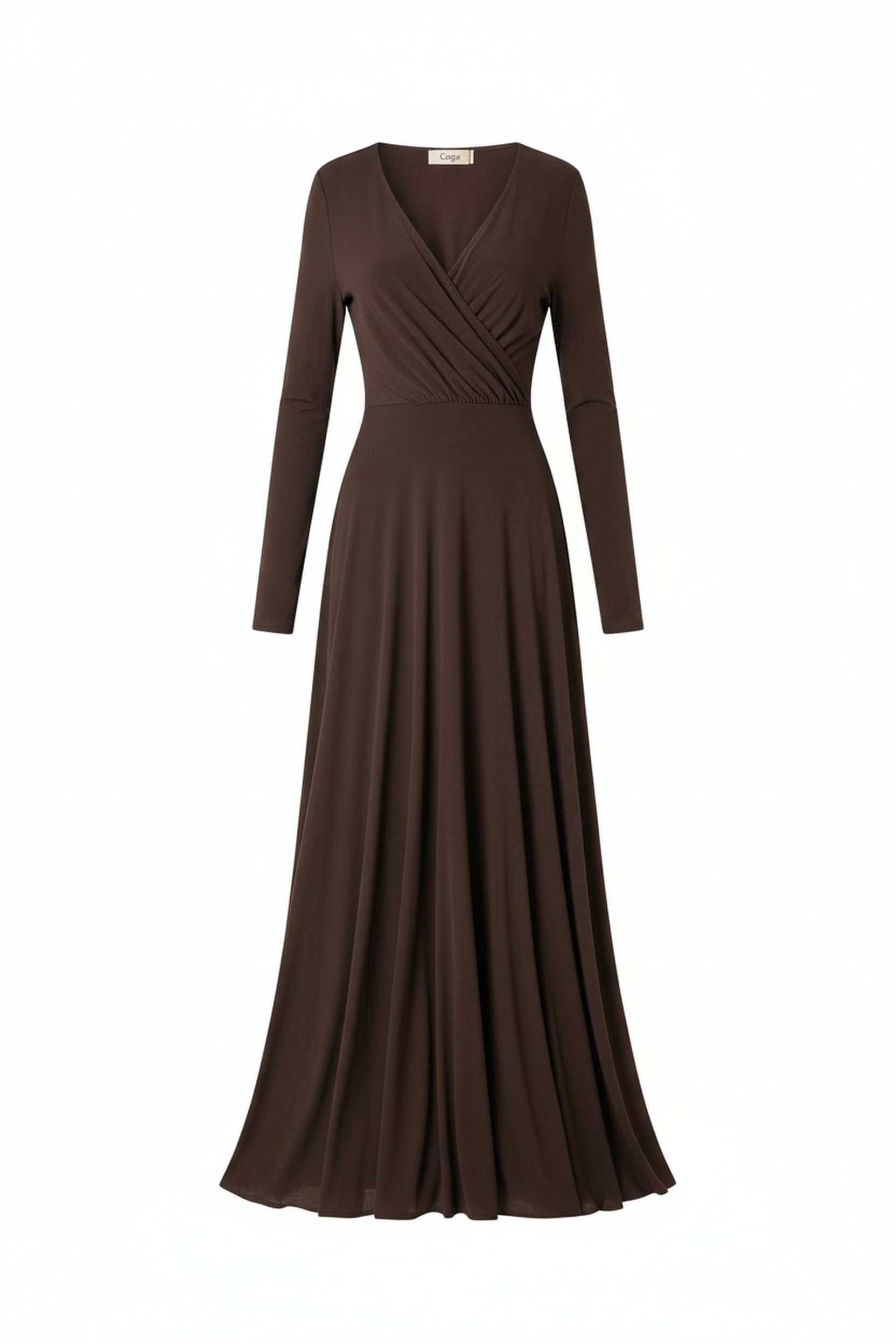 Elegant Long Sleeve Wrap Maxi Dress photo 1
