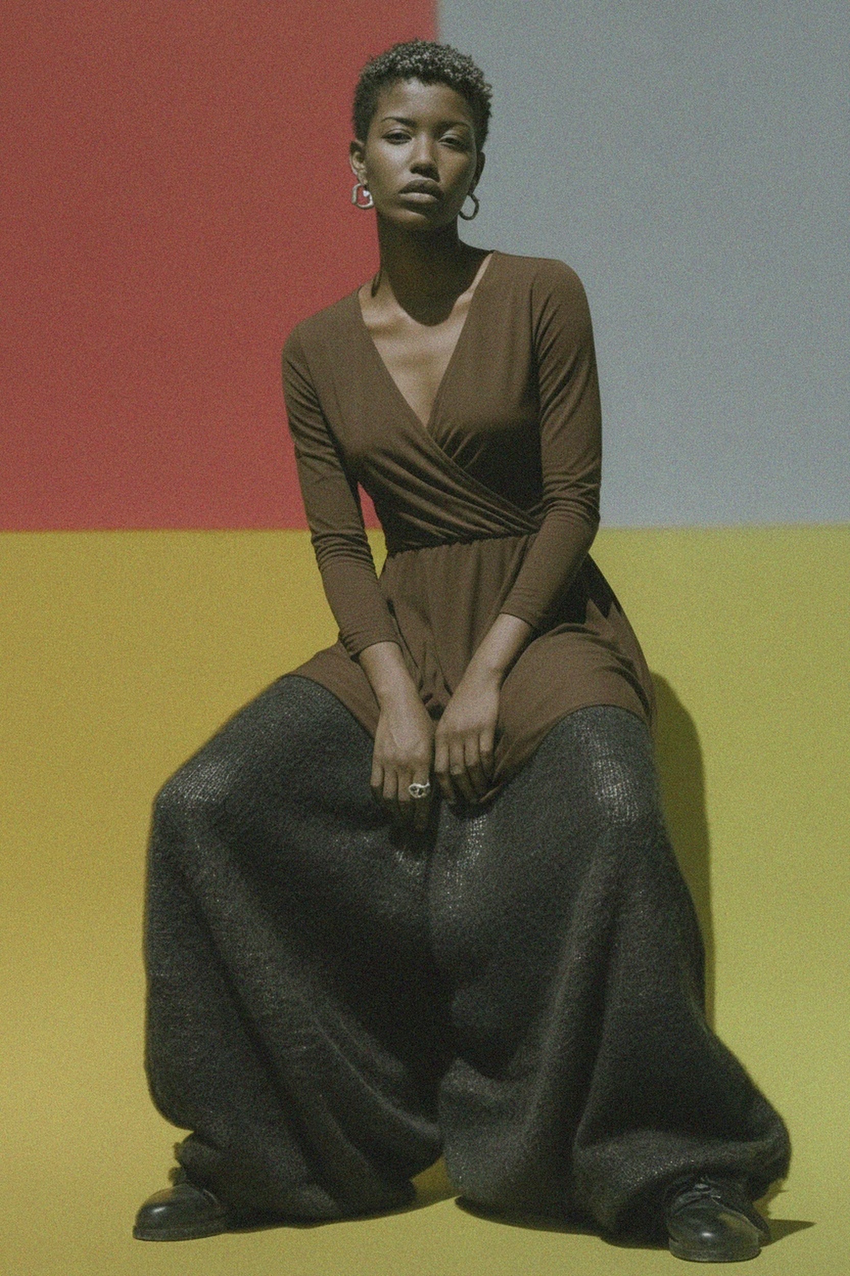 Elegant Long Sleeve Wrap Maxi Dress photo 2