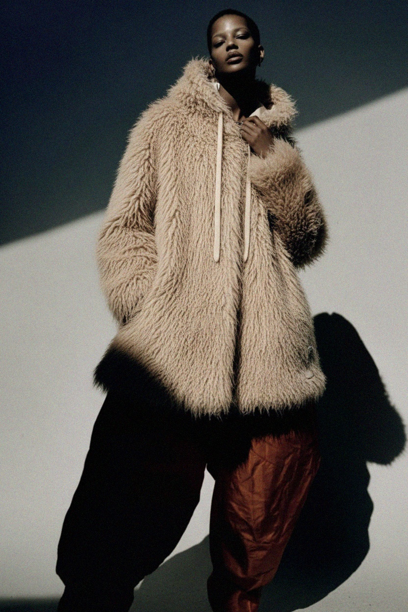 Shaggy Faux Fur Hooded Coat photo 3