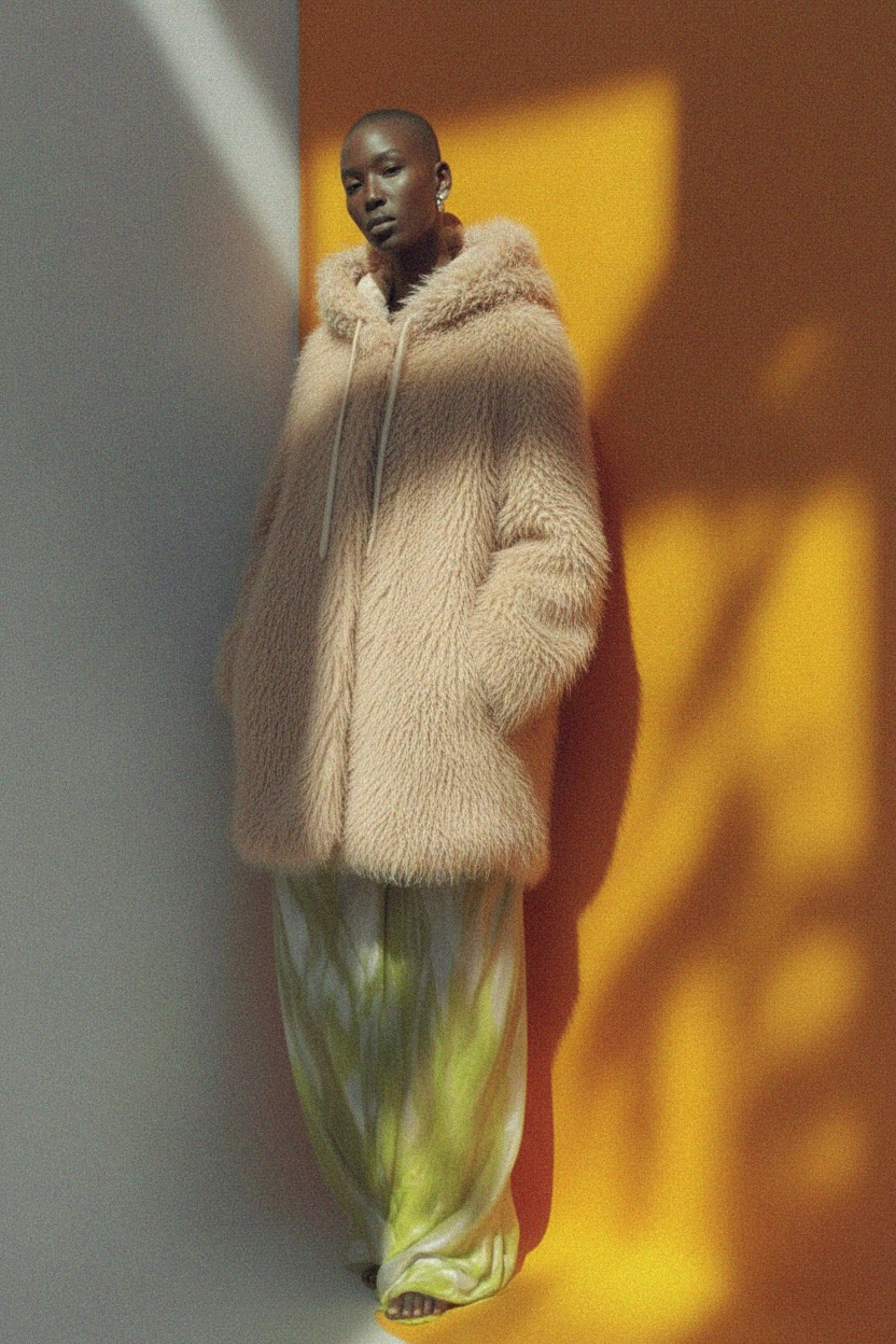 Shaggy Faux Fur Hooded Coat photo 4