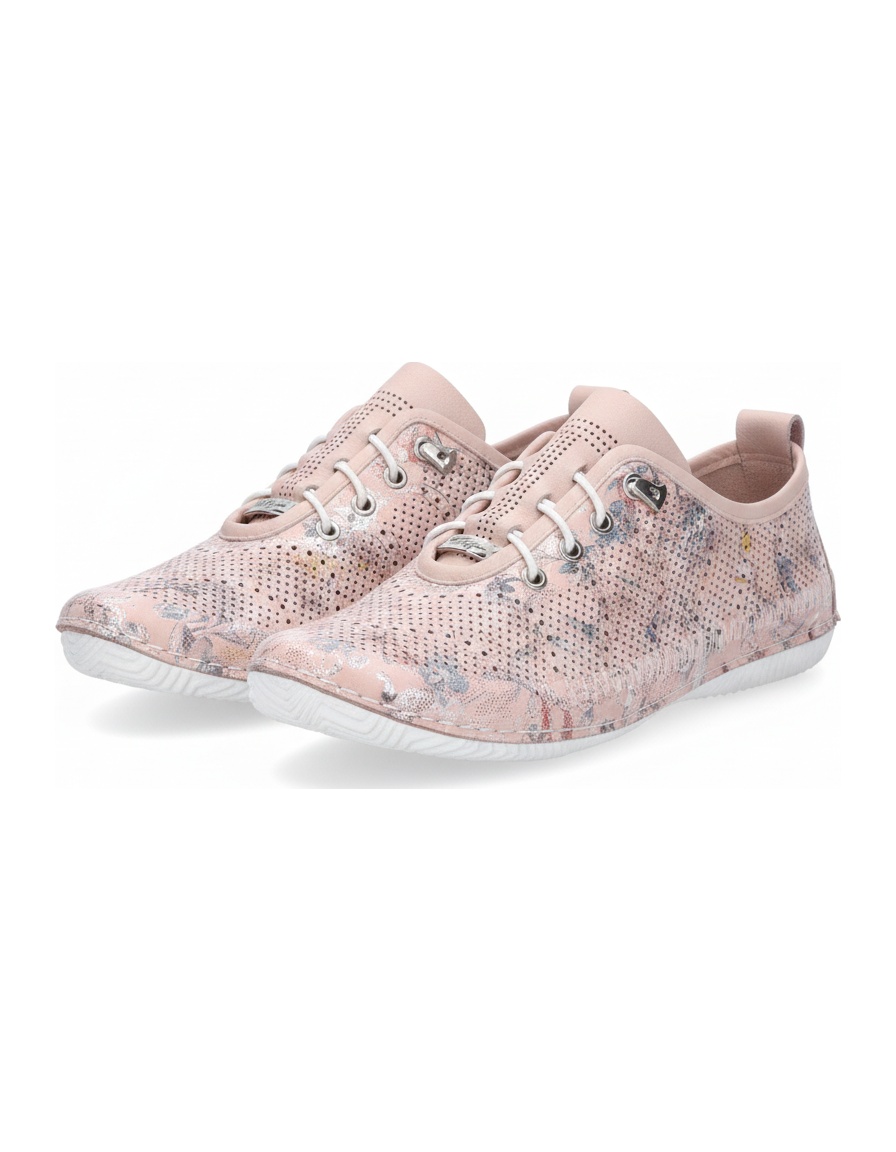 Pink Floral Perforated Casual Sneakers photo 1