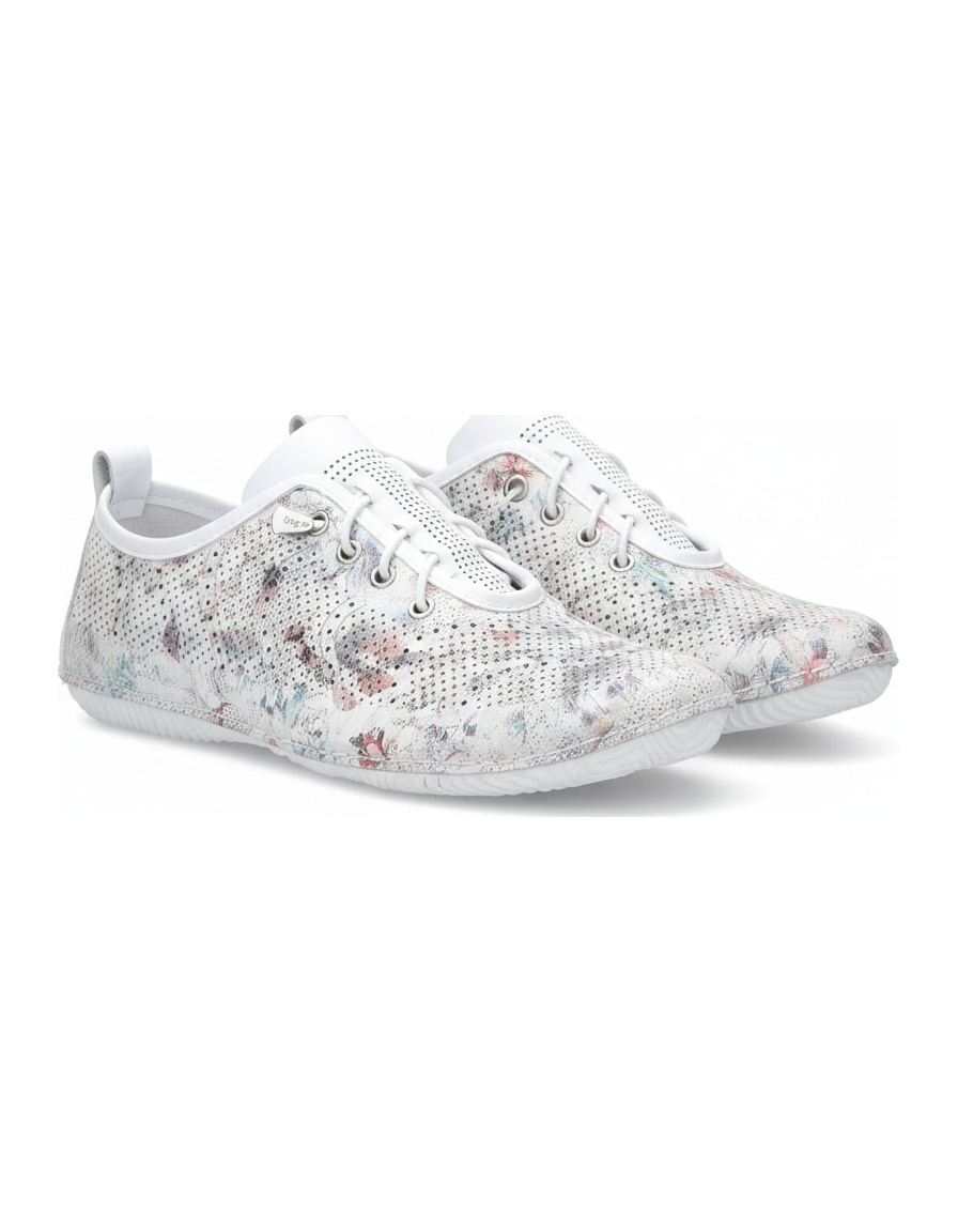 White Perforated Floral Slip-On Sneaker photo 1