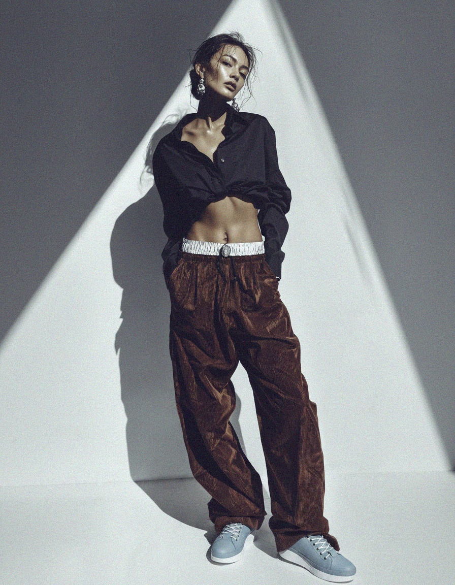 Light Blue Leather Platform Sneakers photo 3