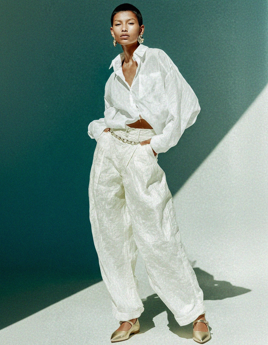 Gold Metallic Pointed Toe Ballet Flats photo 2