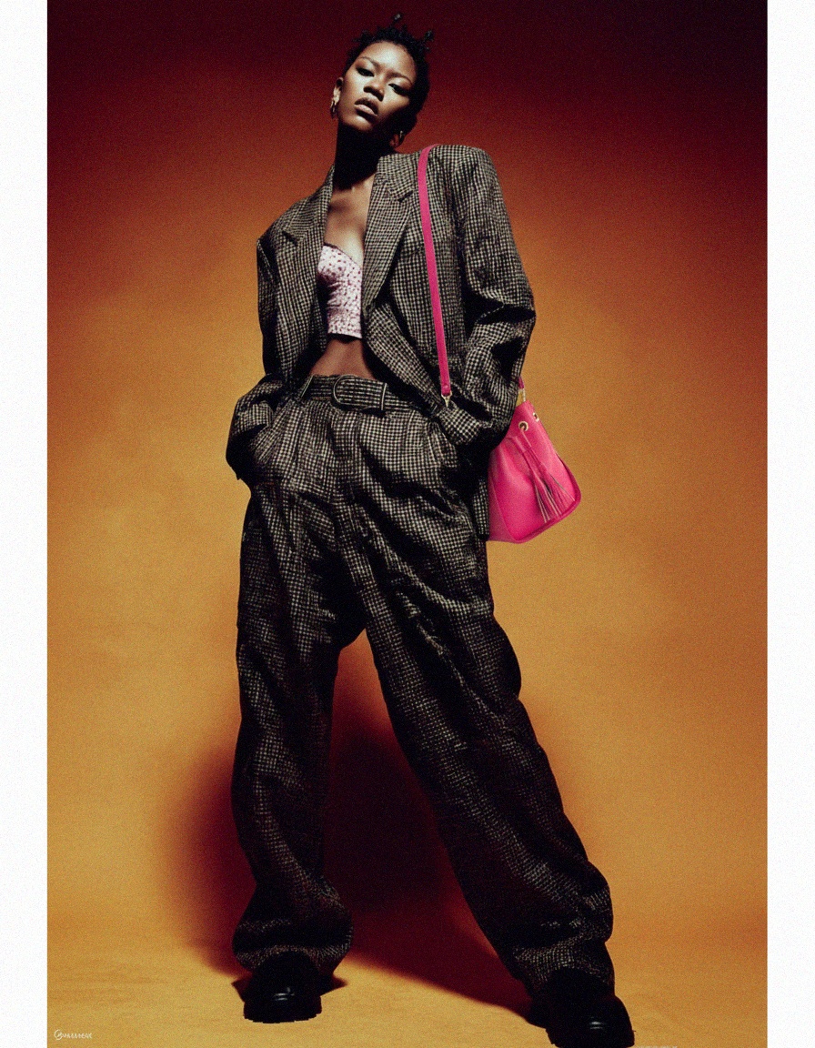 Vibrant Pink Leather Bucket Bag with Tassel Detail photo 2