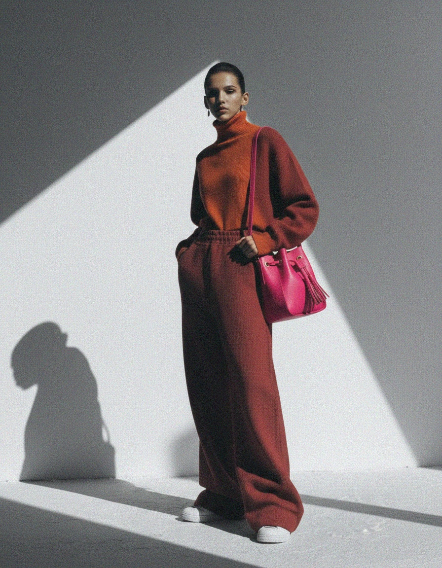 Vibrant Pink Leather Bucket Bag with Tassel Detail photo 3