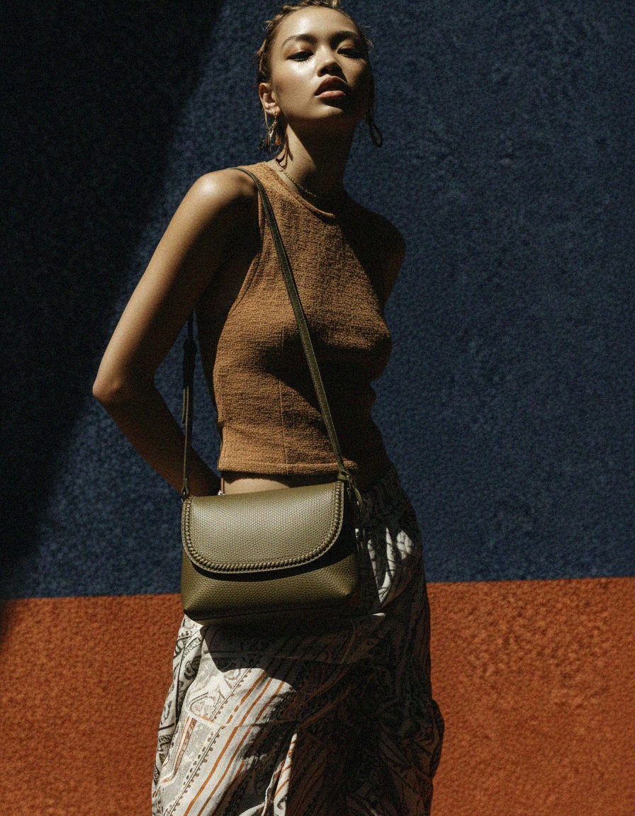 Venezia Olive Green Flap Crossbody Bag photo 4