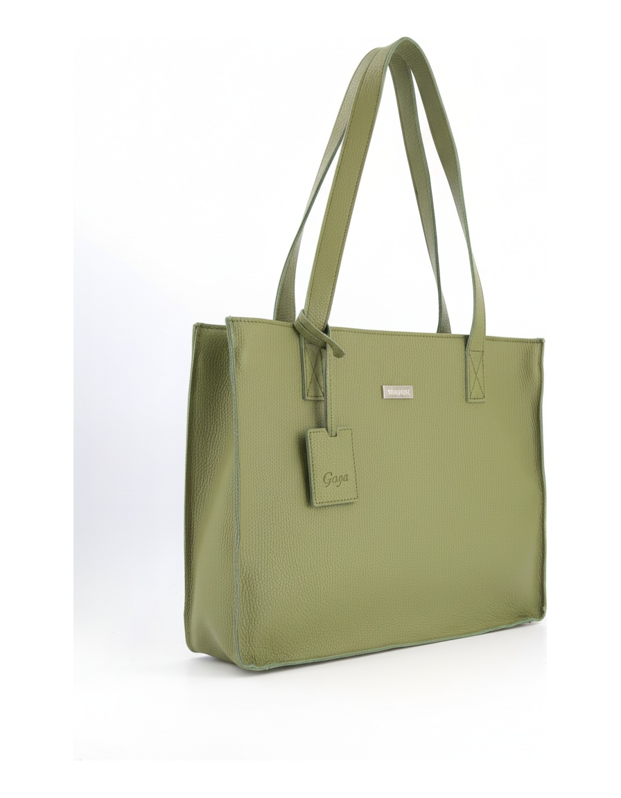 Green Textured Tote Bag photo 1