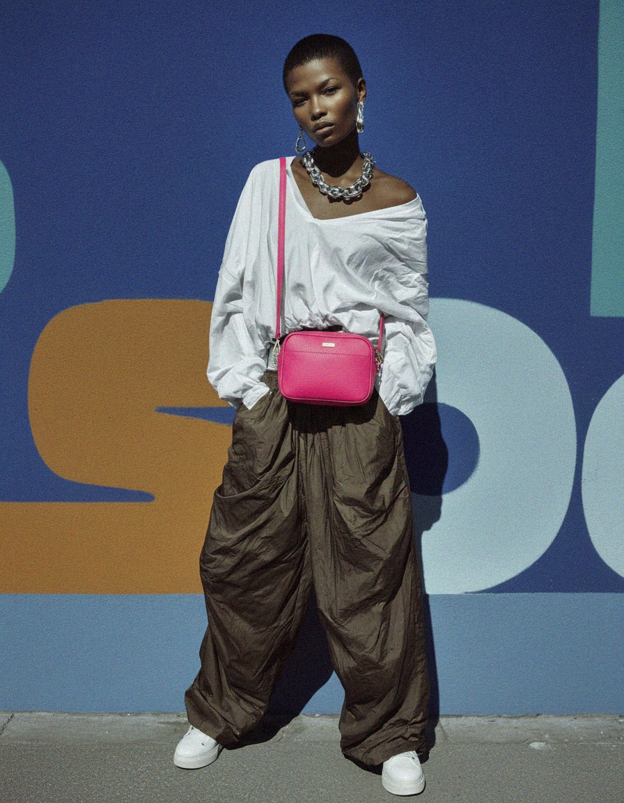 Vibrant Pink Pebbled Crossbody Bag with Gold Hardware photo 3