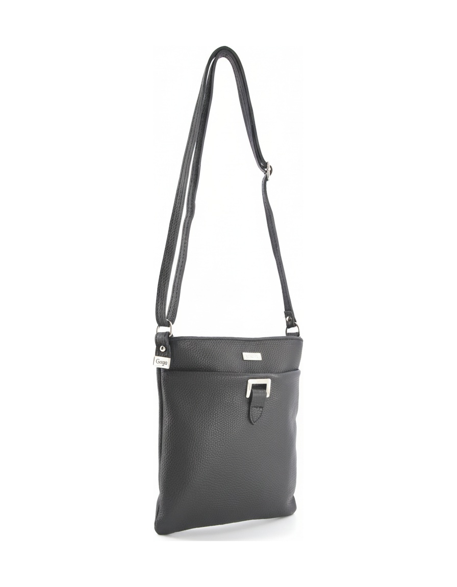 Textured Black Crossbody Bag with Adjustable Strap photo 1