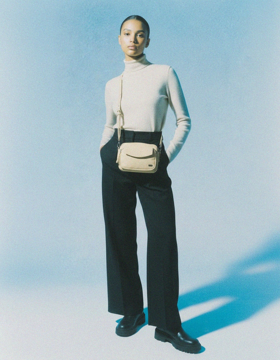 Chic Beige Crossbody Bag with Multiple Pockets photo 2