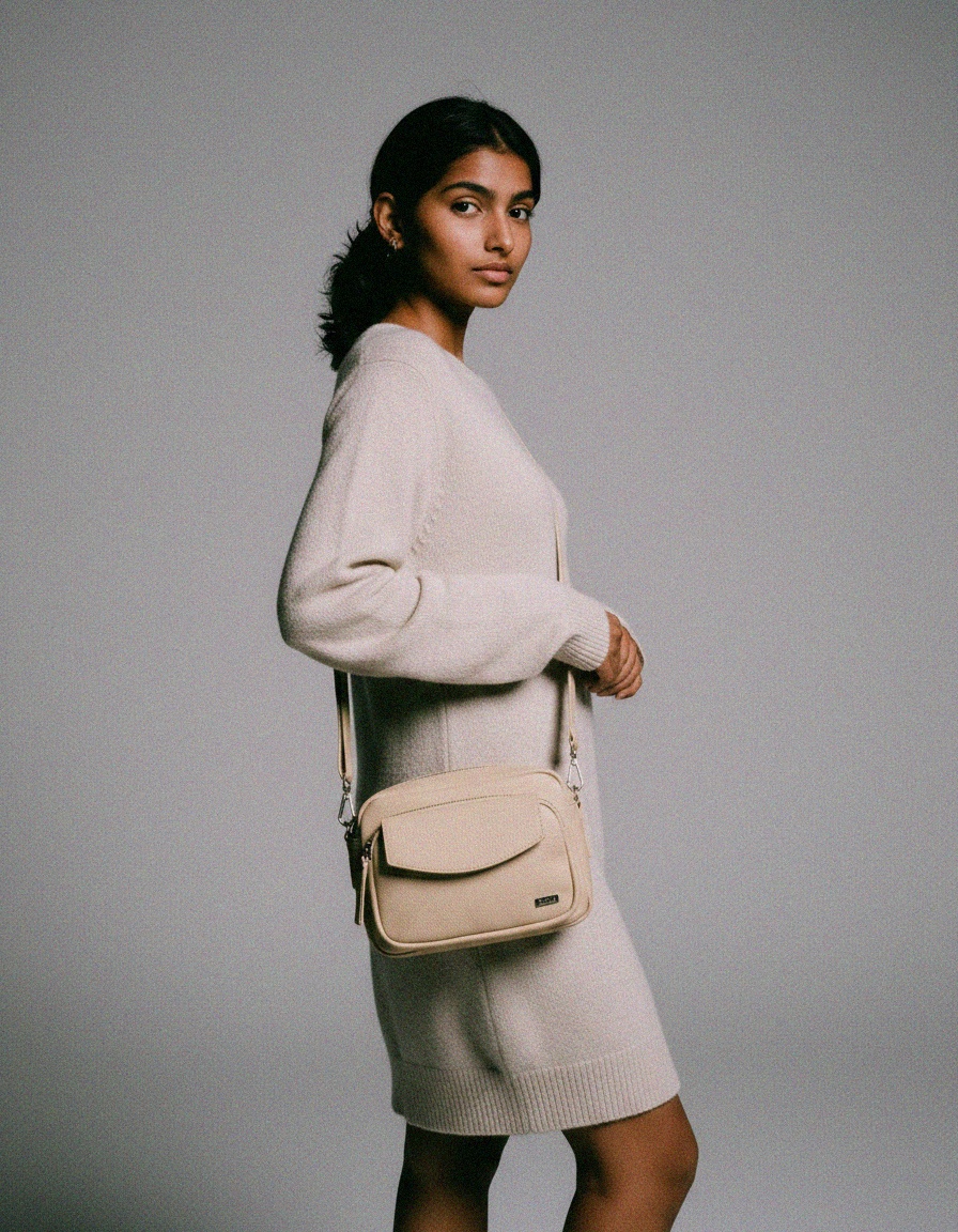 Chic Beige Crossbody Bag with Multiple Pockets photo 3