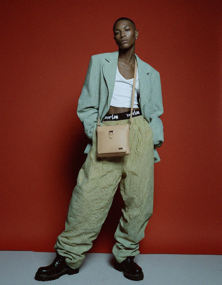 Beige Crossbody Bag with Front Pocket photo 3