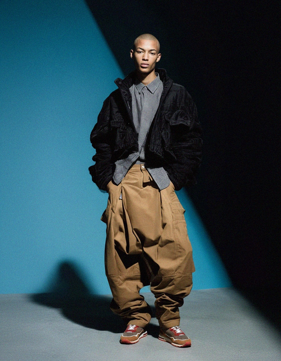 Brown Suede & Woven Panel Casual Sneakers photo 3