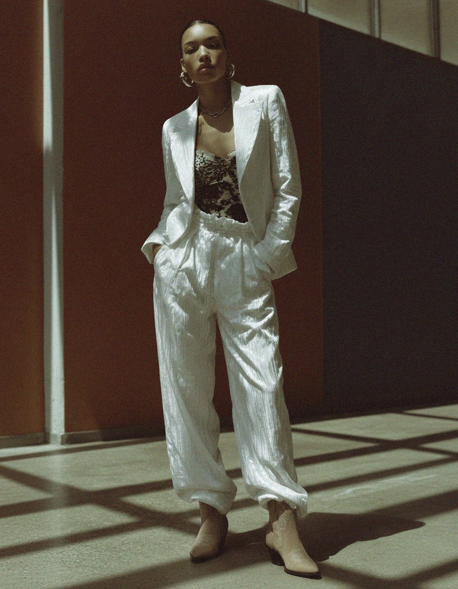 Beige Suede Ankle Boots with Western Stitching photo 3