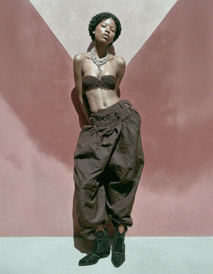 Black Studded Western Ankle Boots photo 3