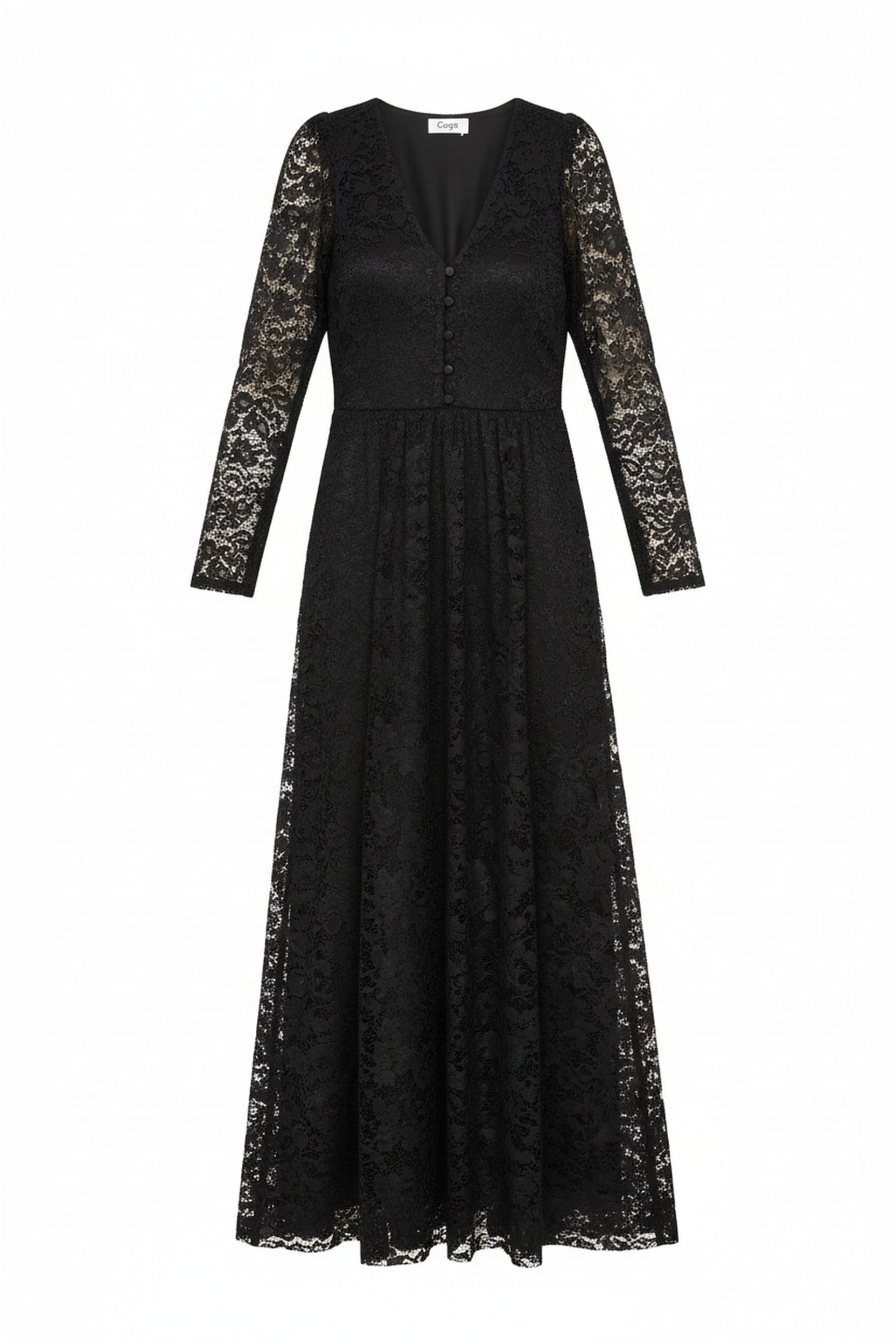Elegant Black Lace Maxi Dress photo 1
