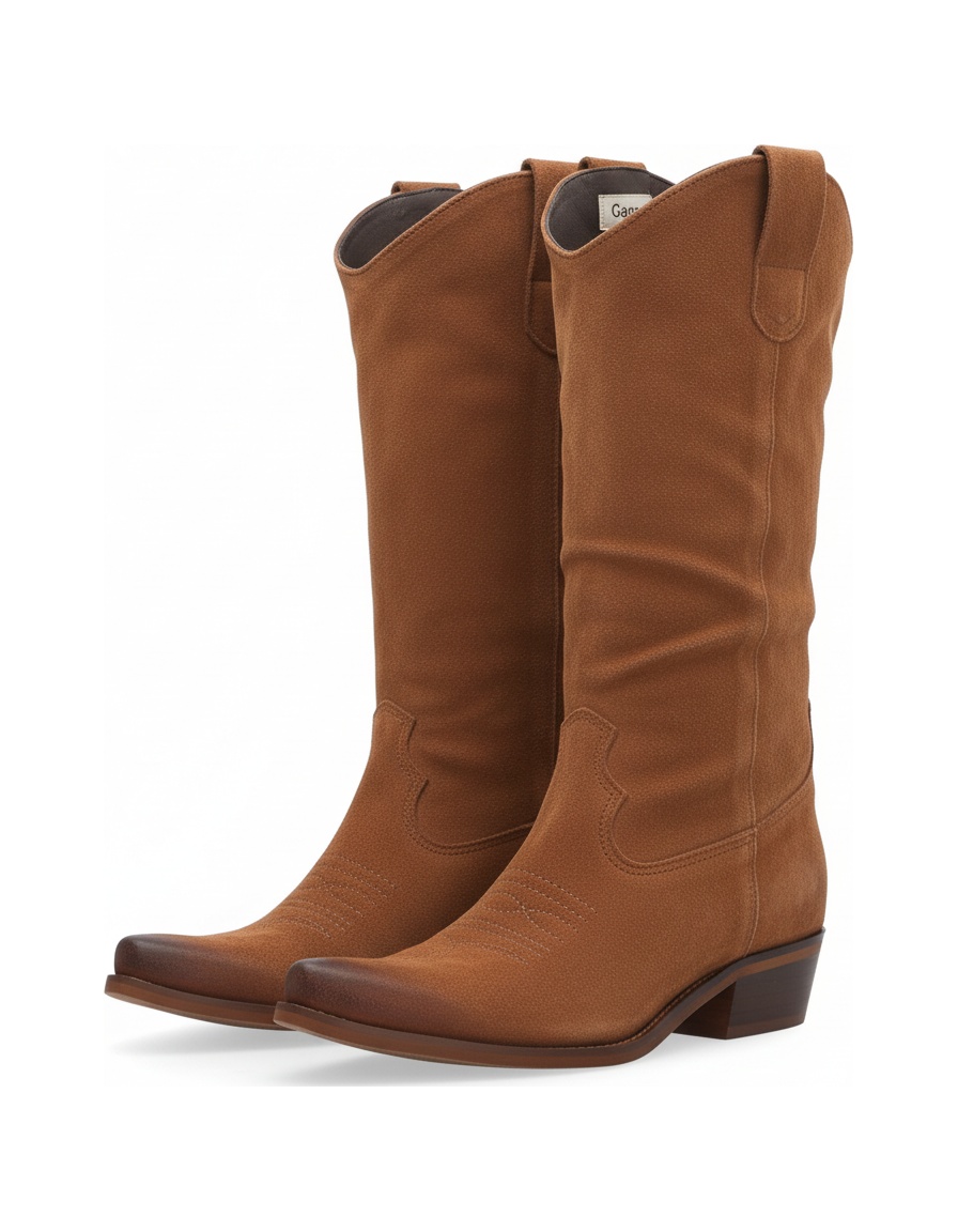 Brown Suede Western Knee-High Boots photo 1