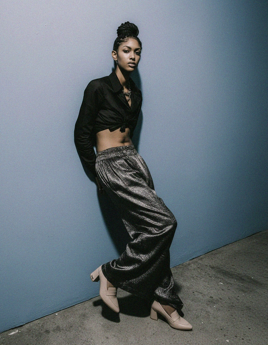 Chic Beige Block Heel Loafers photo 3