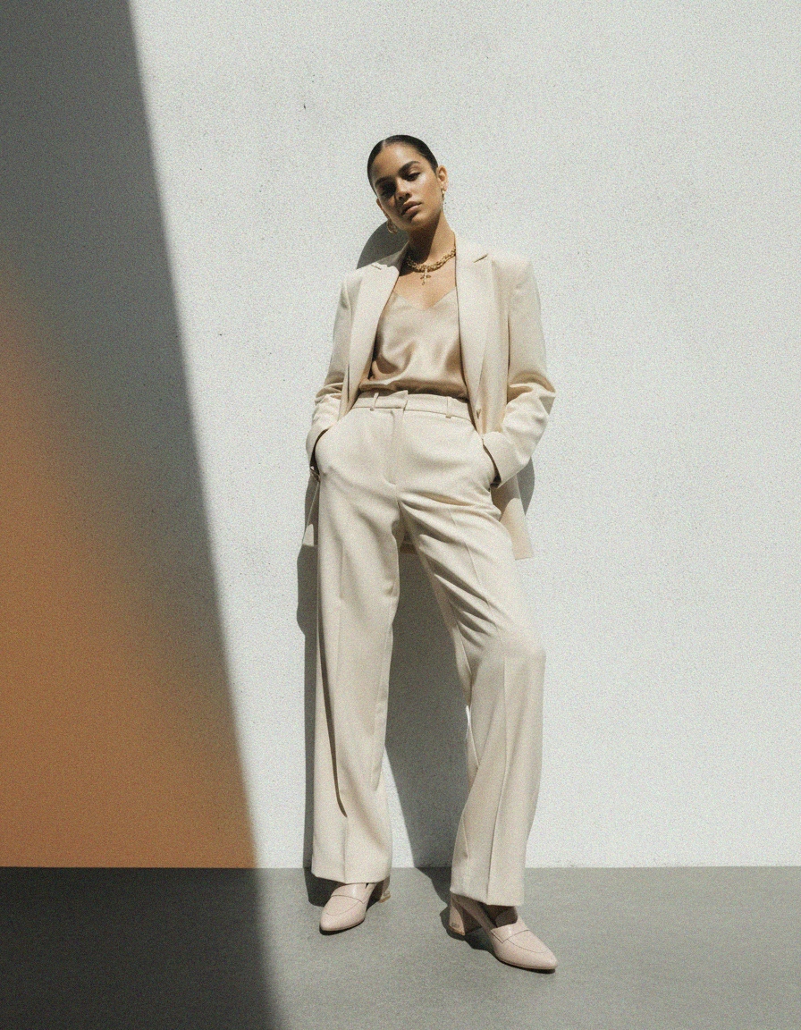 Chic Beige Block Heel Loafers photo 4