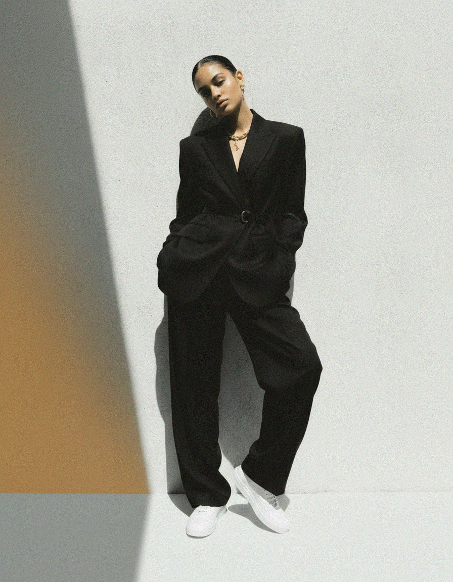 White Perforated Leather Lace-Up Sneakers photo 3