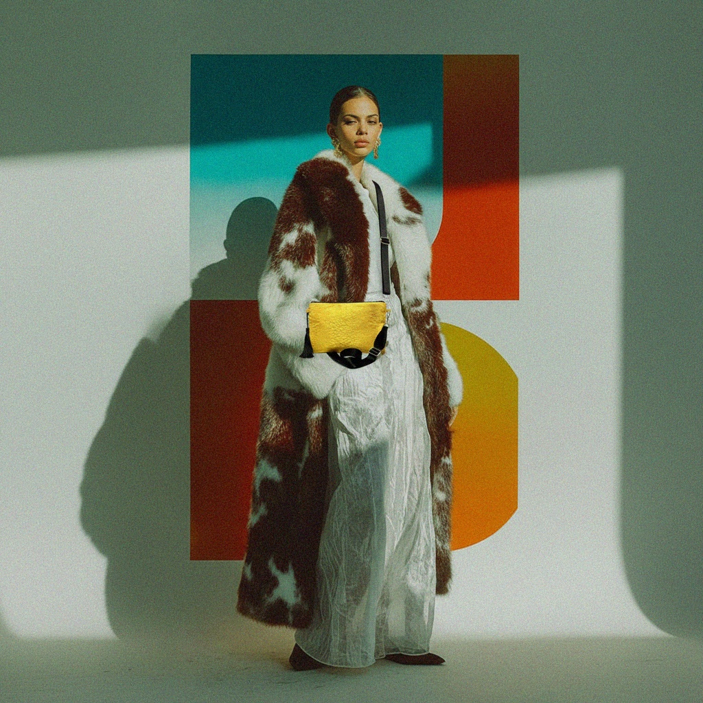 Elegant Yellow Leaf Pattern Clutch with Crossbody Strap photo 3