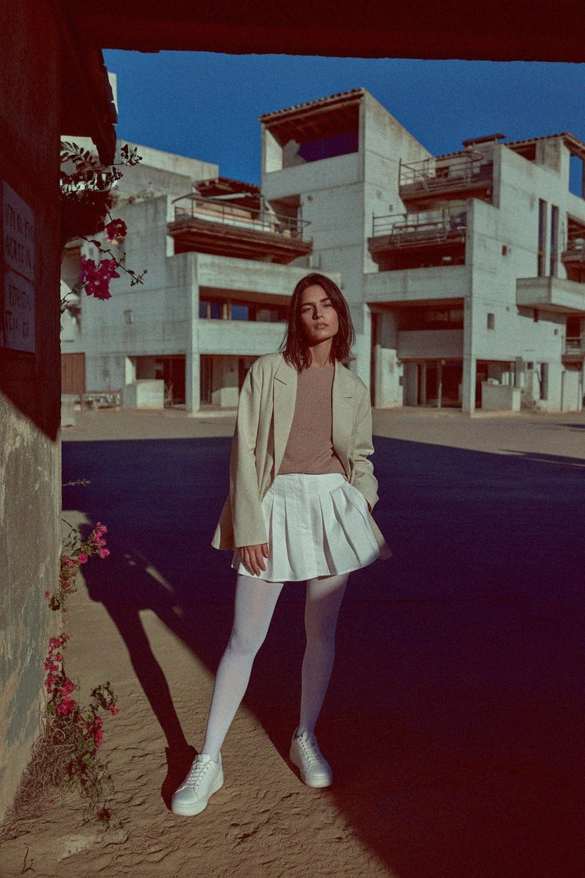 Classic White Opaque Tights photo 2