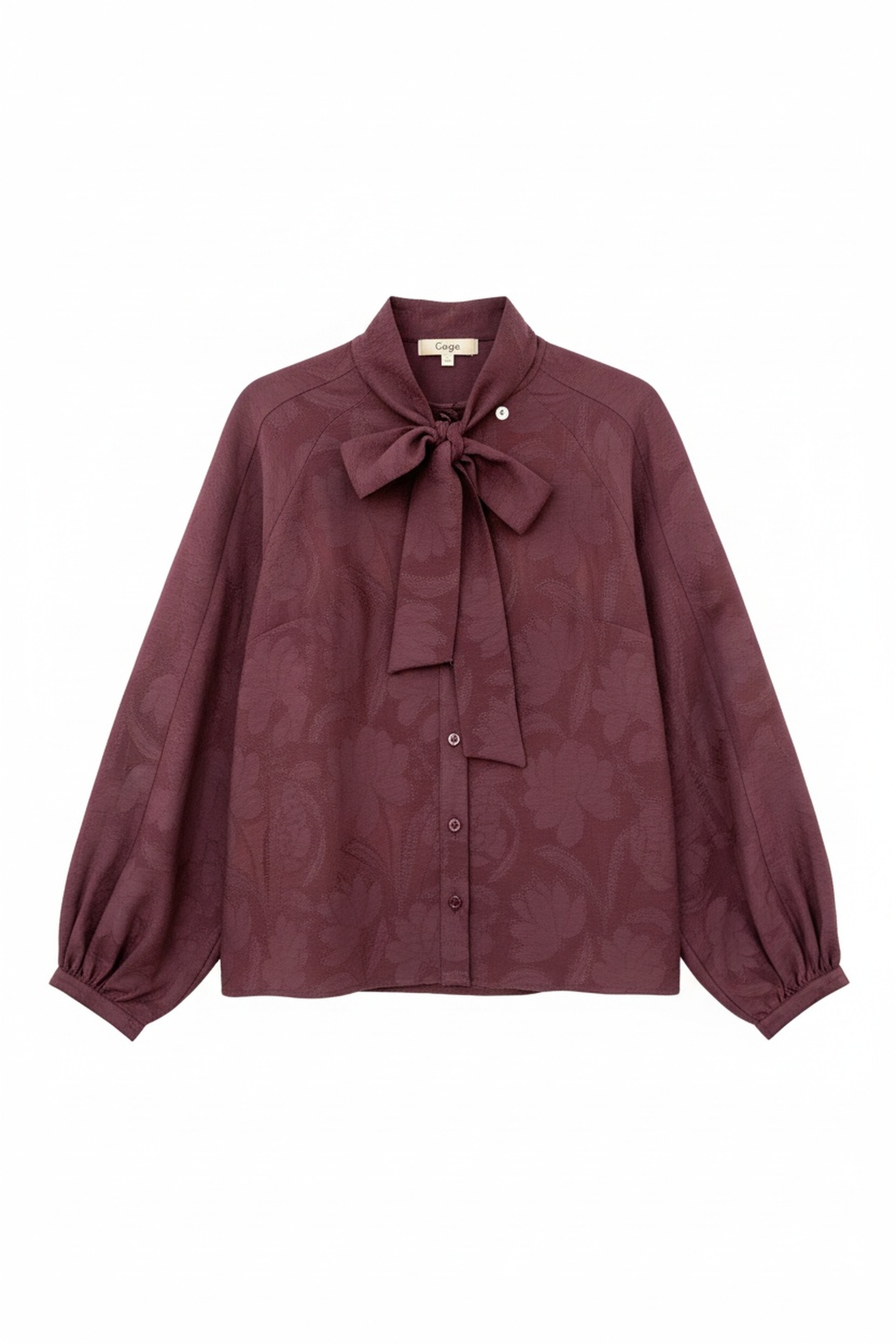 Elegant Patterned Pussy-Bow Blouse photo 1