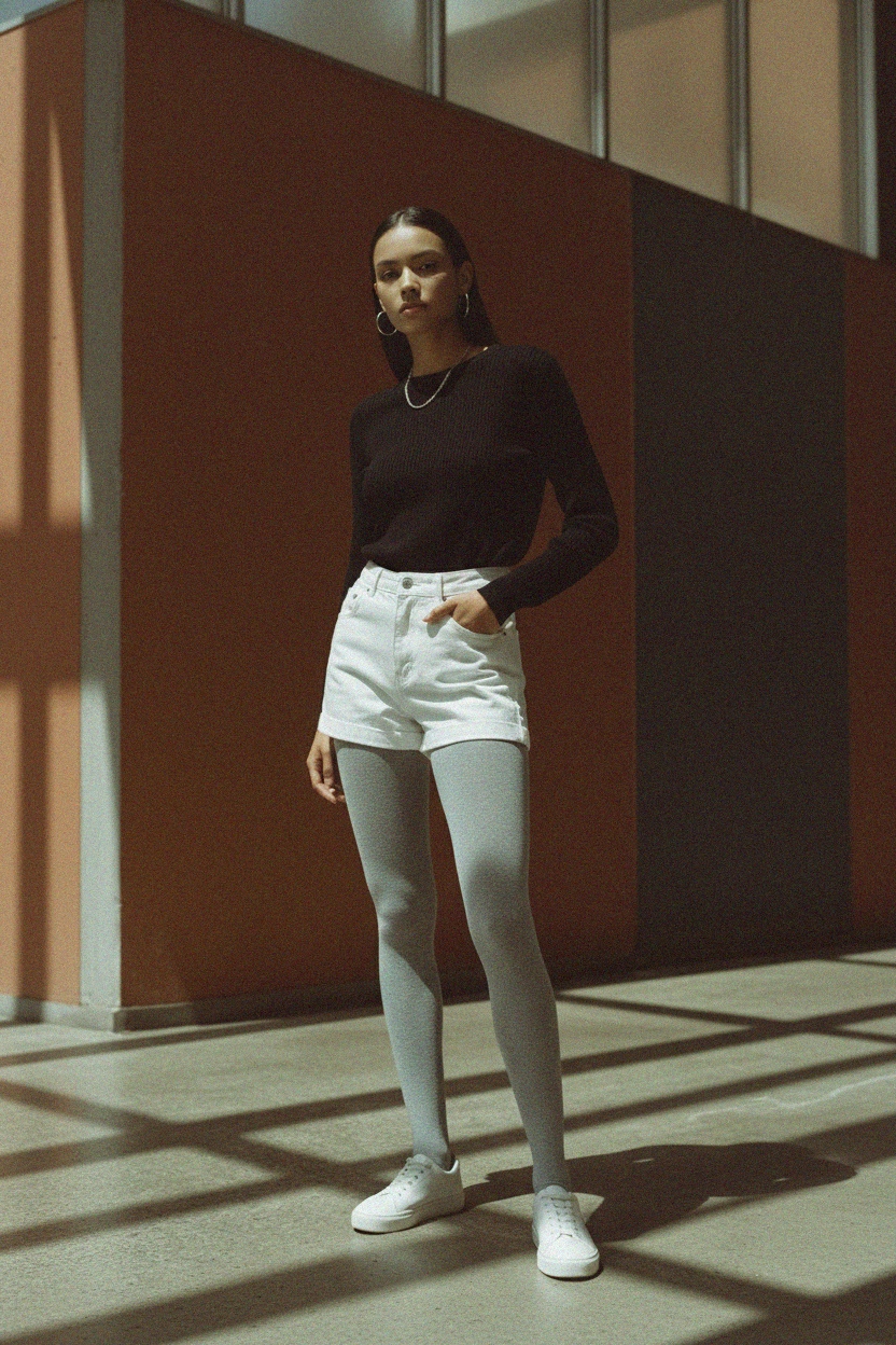 Soft Grey Knit Tights for Everyday Comfort photo 2