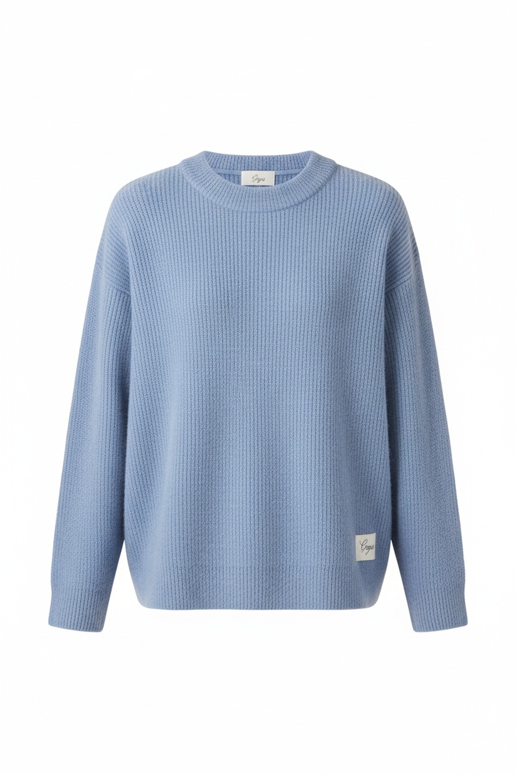 Light Blue Ribbed Knit Sweater photo 1