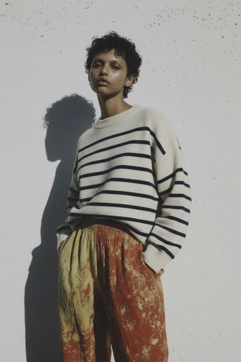 Oversize Striped Knit Sweater photo 4