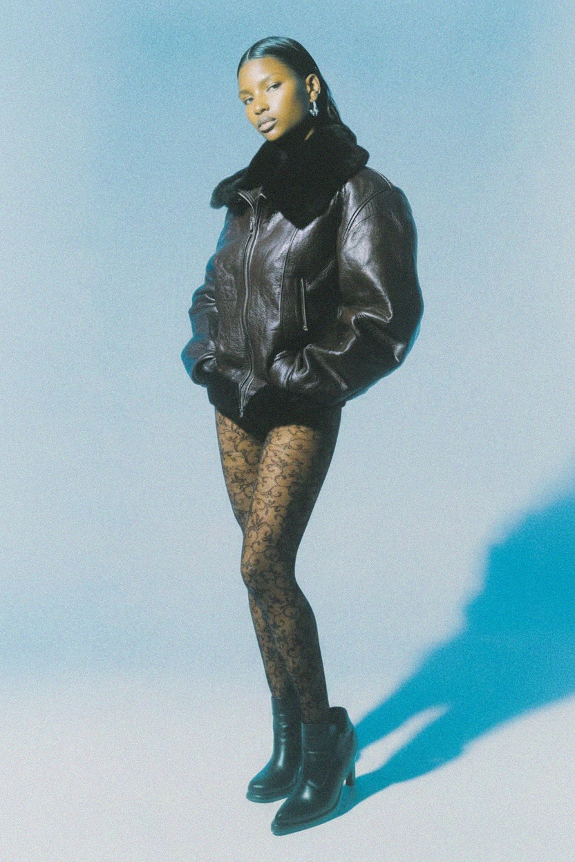 Elegant Swirl Pattern Sheer Tights photo 2
