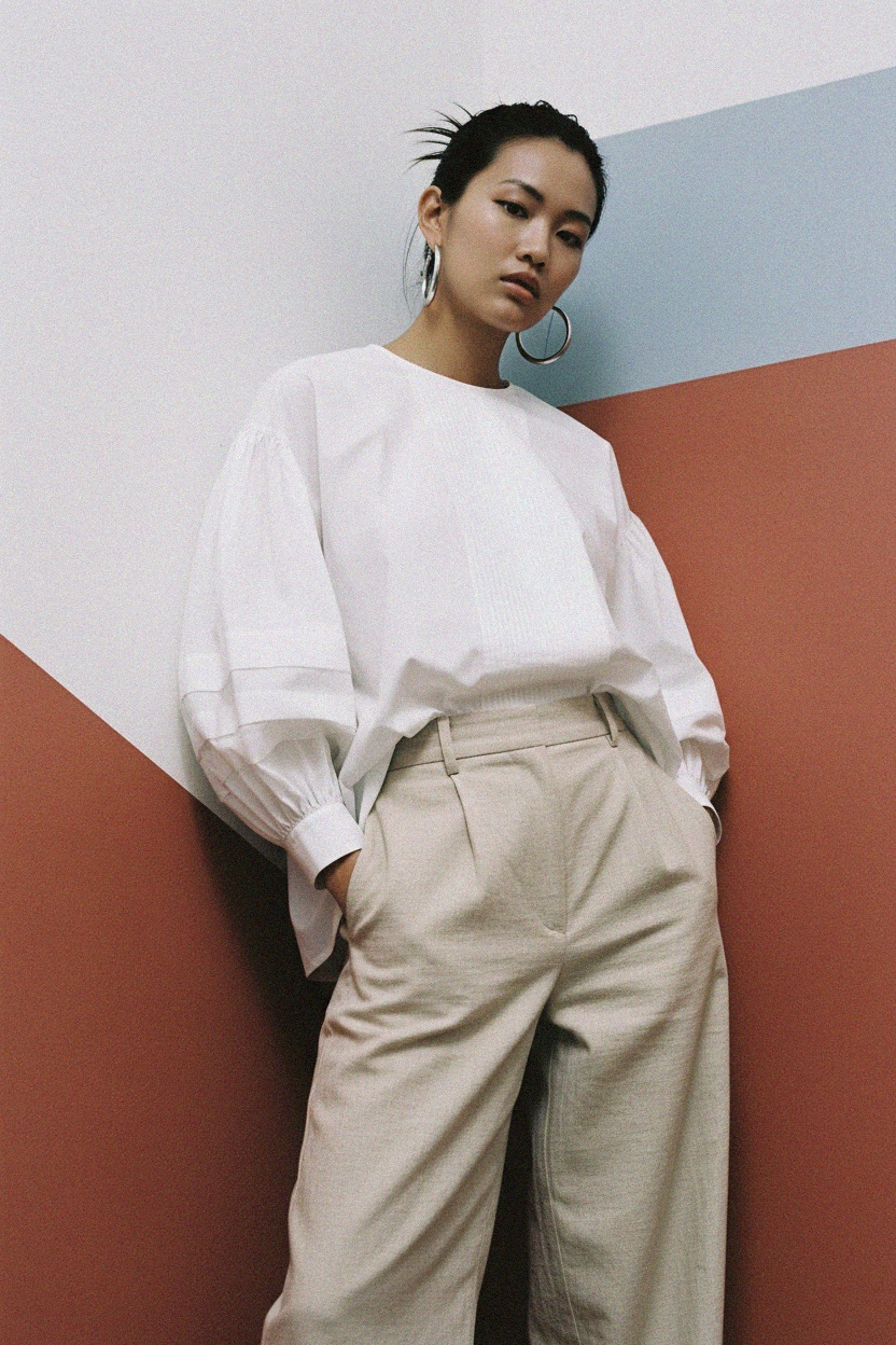 Relaxed Fit Voluminous Sleeve Blouse photo 3