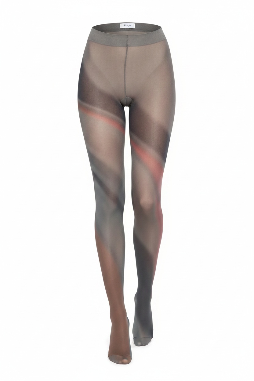 Grey Abstract Pattern Tights photo 1
