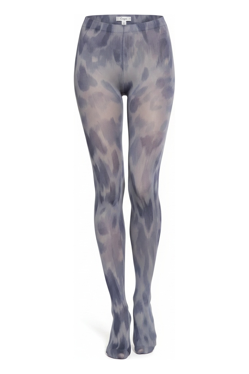 Abstract Blue Grey Patterned Tights photo 1