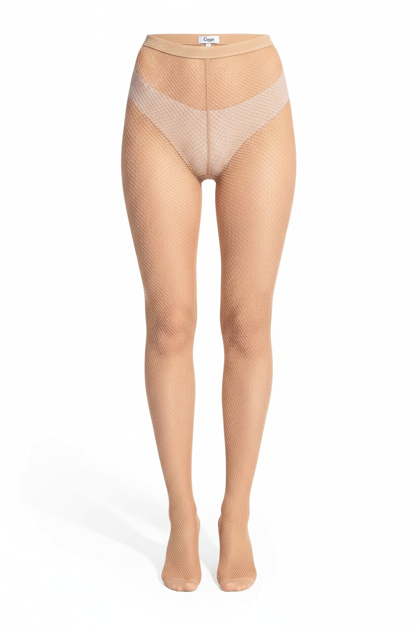 Classic Beige Fishnet Tights photo 1