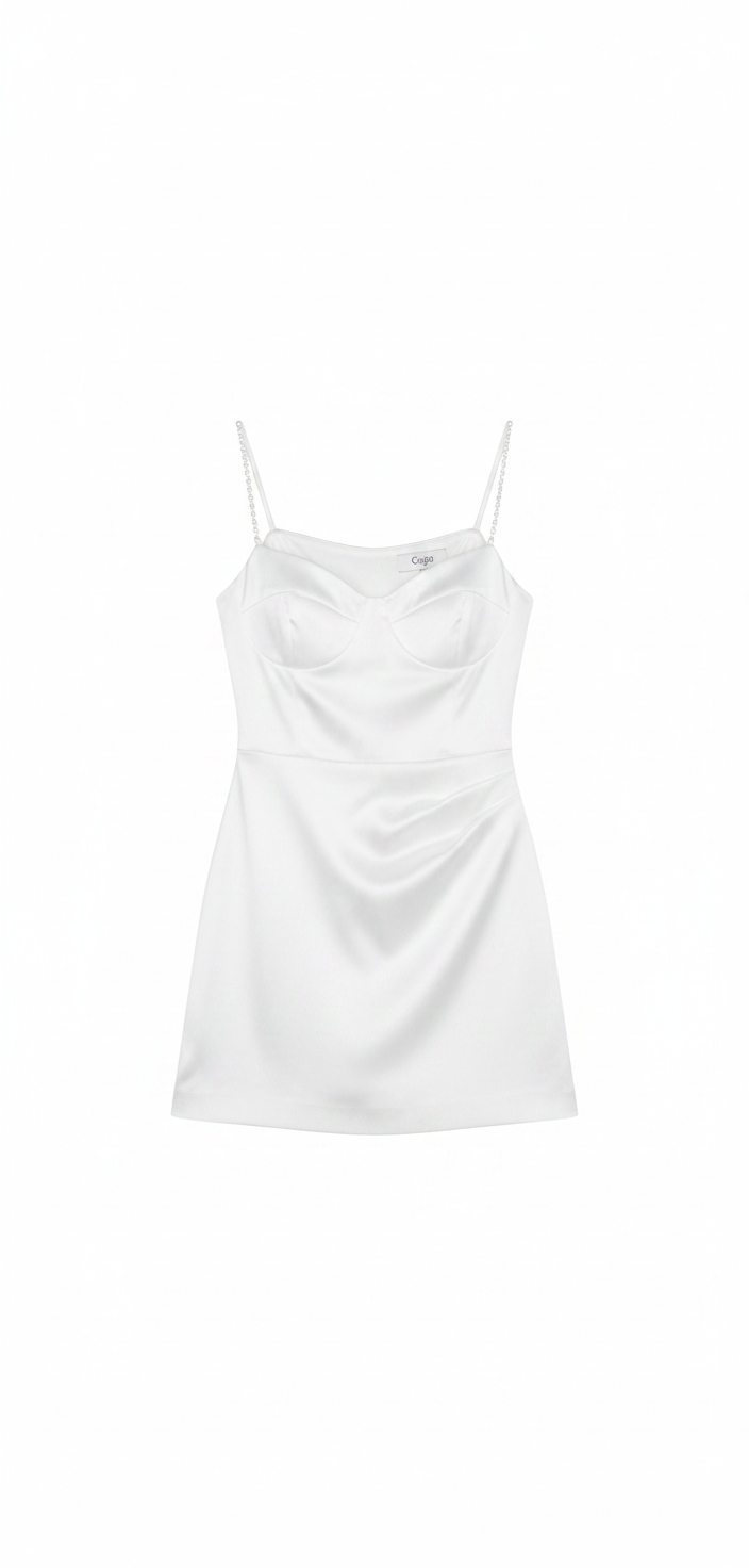 Elegant White Mini Dress with Delicate Straps photo 1