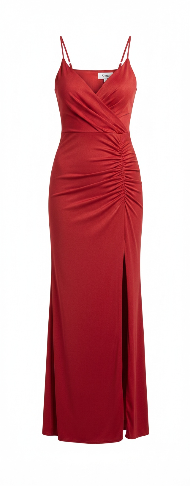 Elegant Red Maxi Dress with High Slit photo 1