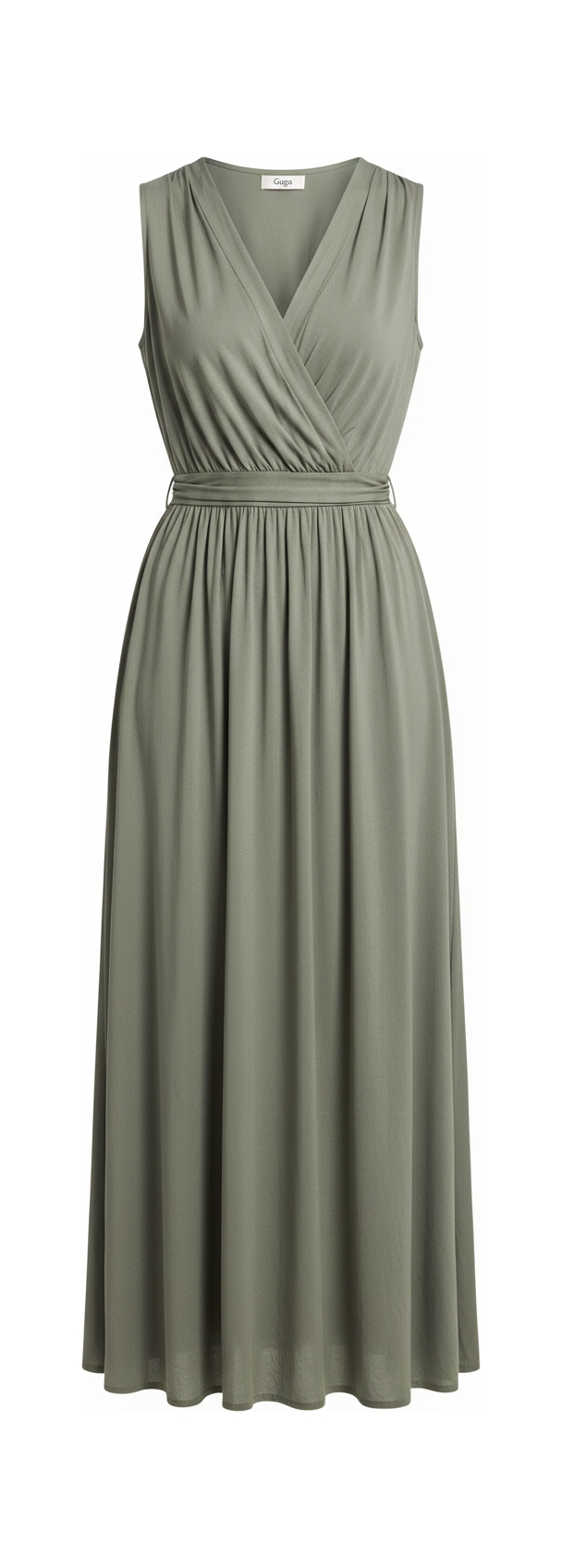 Flowing V-Neck Maxi Dress with Tie Waist photo 1